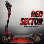 NAVEE ST3 / ST3 PRO SKIN | RED SECTOR – Designvisualisierung mit Licht in der Skinfarbe; Scooter nicht enthalten, Beleuchtung separat erhältlich