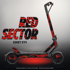 EGRET EY!1 SKIN | RED SECTOR – Designvisualisierung mit Licht in der Skinfarbe; Scooter nicht enthalten, Beleuchtung separat erhältlich