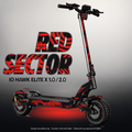 IO HAWK ELITE X 1.0 / 2.0 SKIN | RED SECTOR – Designvisualisierung mit Licht in der Skinfarbe; Scooter nicht enthalten, Beleuchtung separat erhältlich