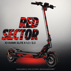 IO HAWK ELITE X 1.0 / 2.0 SKIN | RED SECTOR – Designvisualisierung mit Licht in der Skinfarbe; Scooter nicht enthalten, Beleuchtung separat erhältlich