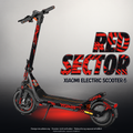 XIAOMI ELECTRIC SCOOTER 6 SKIN | RED SECTOR – Designvisualisierung mit Licht in der Skinfarbe; Scooter nicht enthalten, Beleuchtung separat erhältlich