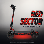 VMAX NEW VX2 SKIN | RED SECTOR – Designvisualisierung mit Licht in der Skinfarbe; Scooter nicht enthalten, Beleuchtung separat erhältlich