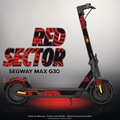 SEGWAY MAX G30 SKIN | RED SECTOR – Designvisualisierung mit Licht in der Skinfarbe; Scooter nicht enthalten, Beleuchtung separat erhältlich