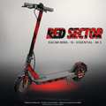 XIAOMI M365 / 1S / ESSENTIAL / MI 3 SKIN | RED SECTOR – Designvisualisierung mit Licht in der Skinfarbe; Scooter nicht enthalten, Beleuchtung separat erhältlich