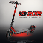 XIAOMI M365 / 1S / ESSENTIAL / MI 3 SKIN | RED SECTOR – Designvisualisierung mit Licht in der Skinfarbe; Scooter nicht enthalten, Beleuchtung separat erhältlich