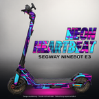 SEGWAY NINEBOT E3 / E3 PRO SKIN | NEON HEARTBEAT – Designvisualisierung mit Licht in der Skinfarbe; Scooter nicht enthalten, Beleuchtung separat erhältlich