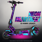 IO HAWK LEGACY SKIN | NEON HEARTBEAT – Designvisualisierung mit Licht in der Skinfarbe; Scooter nicht enthalten, Beleuchtung separat erhältlich