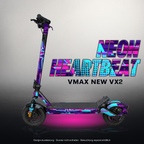 VMAX NEW VX2 SKIN | NEON HEARTBEAT – Designvisualisierung mit Licht in der Skinfarbe; Scooter nicht enthalten, Beleuchtung separat erhältlich