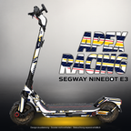 SEGWAY NINEBOT E3 / E3 PRO SKIN | APEX RACING – Designvisualisierung mit Licht in der Skinfarbe; Scooter nicht enthalten, Beleuchtung separat erhältlich