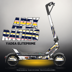 YADEA ELITEPRIME SKIN | APEX RACING – Designvisualisierung mit Licht in der Skinfarbe; Scooter nicht enthalten, Beleuchtung separat erhältlich