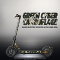 XIAOMI ELECTRIC SCOOTER 4 PRO (2ND GEN) SKIN | GREEN CYBER CAMOUFLAGE – Designvisualisierung mit Licht in der Skinfarbe; Scooter nicht enthalten, Beleuchtung separat erhältlich