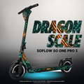 SOFLOW SO ONE PRO 3 SKIN | DRAGON SCALE – Designvisualisierung mit Licht in der Skinfarbe; Scooter nicht enthalten, Beleuchtung separat erhältlich