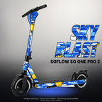 SOFLOW SO ONE PRO 3 SKIN | SKY BLAST – Designvisualisierung mit Licht in der Skinfarbe; Scooter nicht enthalten, Beleuchtung separat erhältlich