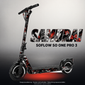 SOFLOW SO ONE PRO 3 SKIN | SAMURAI – Designvisualisierung mit Licht in der Skinfarbe; Scooter nicht enthalten, Beleuchtung separat erhältlich