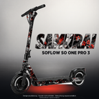 SOFLOW SO ONE PRO 3 SKIN | SAMURAI – Designvisualisierung mit Licht in der Skinfarbe; Scooter nicht enthalten, Beleuchtung separat erhältlich