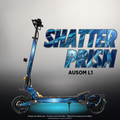 AUSOM L1 SKIN | SHATTER PRISM – Designvisualisierung mit Licht in der Skinfarbe; Scooter nicht enthalten, Beleuchtung separat erhältlich