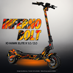 IO HAWK ELITE X 1.0 / 2.0 SKIN | INFERNO BOLT – Designvisualisierung mit Licht in der Skinfarbe; Scooter nicht enthalten, Beleuchtung separat erhältlich