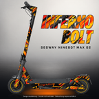 SEGWAY NINEBOT G2 MAX SKIN | INFERNO BOLT – Designvisualisierung mit Licht in der Skinfarbe; Scooter nicht enthalten, Beleuchtung separat erhältlich