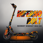 SEGWAY NINEBOT G3 / G3 D / G3 E SKIN | INFERNO BOLT – Designvisualisierung mit Licht in der Skinfarbe; Scooter nicht enthalten, Beleuchtung separat erhältlich