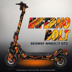 SEGWAY NINEBOT GT3 SKIN | INFERNO BOLT – Designvisualisierung mit Licht in der Skinfarbe; Scooter nicht enthalten, Beleuchtung separat erhältlich