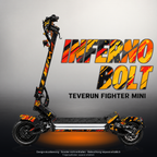 TEVERUN FIGHTER MINI / PRO SKIN | INFERNO BOLT – Designvisualisierung mit Licht in der Skinfarbe; Scooter nicht enthalten, Beleuchtung separat erhältlich