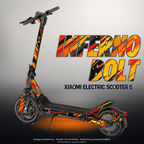 XIAOMI ELECTRIC SCOOTER 6 SKIN | INFERNO BOLT – Designvisualisierung mit Licht in der Skinfarbe; Scooter nicht enthalten, Beleuchtung separat erhältlich