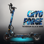 TEVERUN BLADE MINI / PRO / ULTRA SKIN | CRYO FORGE – Designvisualisierung mit Licht in der Skinfarbe; Scooter nicht enthalten, Beleuchtung separat erhältlich