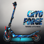 NAVEE UT5 MAX SKIN | CRYO FORGE – Designvisualisierung mit Licht in der Skinfarbe; Scooter nicht enthalten, Beleuchtung separat erhältlich