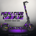 SEGWAY MAX G30 SKIN | PURPLE CYBER CAMOUFLAGE – Designvisualisierung mit Licht in der Skinfarbe; Scooter nicht enthalten, Beleuchtung separat erhältlich