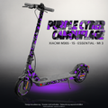 XIAOMI M365 / 1S / ESSENTIAL / MI 3 SKIN | PURPLE CYBER CAMOUFLAGE – Designvisualisierung mit Licht in der Skinfarbe; Scooter nicht enthalten, Beleuchtung separat erhältlich