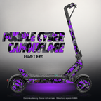 EGRET EY!1 SKIN | PURPLE CYBER CAMOUFLAGE – Designvisualisierung mit Licht in der Skinfarbe; Scooter nicht enthalten, Beleuchtung separat erhältlich