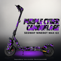 SEGWAY NINEBOT G3 / G3 D / G3 E SKIN | PURPLE CYBER CAMOUFLAGE – Designvisualisierung mit Licht in der Skinfarbe; Scooter nicht enthalten, Beleuchtung separat erhältlich