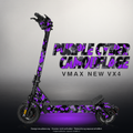 VMAX NEW VX4 SKIN | PURPLE CYBER CAMOUFLAGE – Designvisualisierung mit Licht in der Skinfarbe; Scooter nicht enthalten, Beleuchtung separat erhältlich