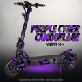 VSETT 10+ SKIN | PURPLE CYBER CAMOUFLAGE – Designvisualisierung mit Licht in der Skinfarbe; Scooter nicht enthalten, Beleuchtung separat erhältlich