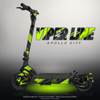 APOLLO CITY / CITY PRO (2022–2024) SKIN | VIPER LINE – Designvisualisierung mit Licht in der Skinfarbe; Scooter nicht enthalten, Beleuchtung separat erhältlich