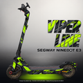 SEGWAY NINEBOT E3 / E3 PRO SKIN | VIPER LINE – Designvisualisierung mit Licht in der Skinfarbe; Scooter nicht enthalten, Beleuchtung separat erhältlich