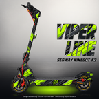 SEGWAY NINEBOT F3 / F3 PRO SKIN | VIPER LINE – Designvisualisierung mit Licht in der Skinfarbe; Scooter nicht enthalten, Beleuchtung separat erhältlich