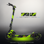 TRITTBRETT FRITZ SKIN | VIPER LINE – Designvisualisierung mit Licht in der Skinfarbe; Scooter nicht enthalten, Beleuchtung separat erhältlich