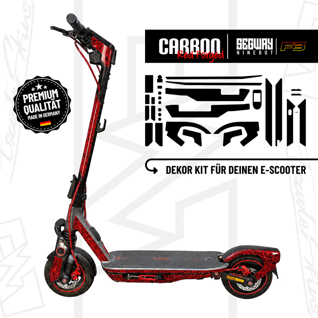 SEGWAY NINEBOT F3 SKIN | RED FORGED CARBON