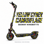 SEGWAY NINEBOT F3 SKIN | YELLOW CYBER CAMOUFLAGE – Designvisualisierung am passenden Scooter. Scooter nicht enthalten.