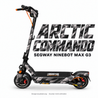 SEGWAY NINEBOT G3 SKIN | ARCTIC COMMANDO – Designvisualisierung am passenden Scooter. Scooter nicht enthalten.