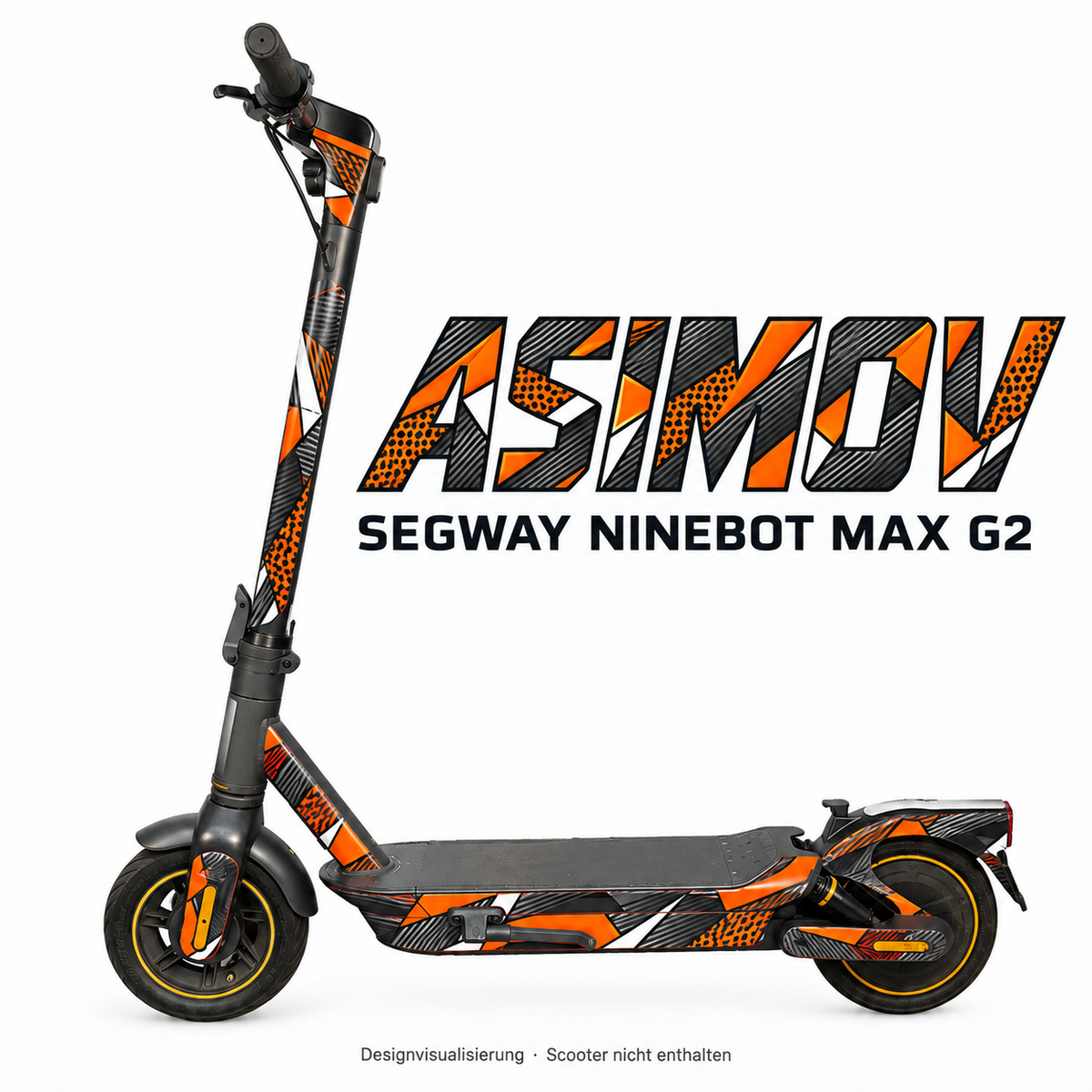 SEGWAY NINEBOT G2 MAX SKIN | ASIMOV – Designvisualisierung am passenden Scooter. Scooter nicht enthalten.