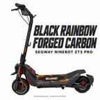 SEGWAY NINEBOT ZT3 SKIN | BLACK RAINBOW FORGED CARBON – Designvisualisierung am passenden Scooter. Scooter nicht enthalten.