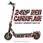 SEGWAY NINEBOT G2 MAX SKIN | 240P RED CAMOUFLAGE – Designvisualisierung am passenden Scooter. Scooter nicht enthalten.