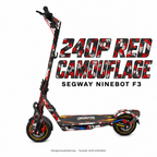 SEGWAY NINEBOT F3 SKIN | 240P RED CAMOUFLAGE – Designvisualisierung am passenden Scooter. Scooter nicht enthalten.