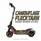 SEGWAY NINEBOT ZT3 SKIN | CAMOUFLAGE FLECKTARN – Designvisualisierung am passenden Scooter. Scooter nicht enthalten.