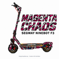SEGWAY NINEBOT F3 SKIN | MAGENTA CHAOS – Designvisualisierung am passenden Scooter. Scooter nicht enthalten.