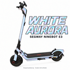 SEGWAY NINEBOT E3 SKIN | WHITE AURORA – Designvisualisierung am passenden Scooter. Scooter nicht enthalten.