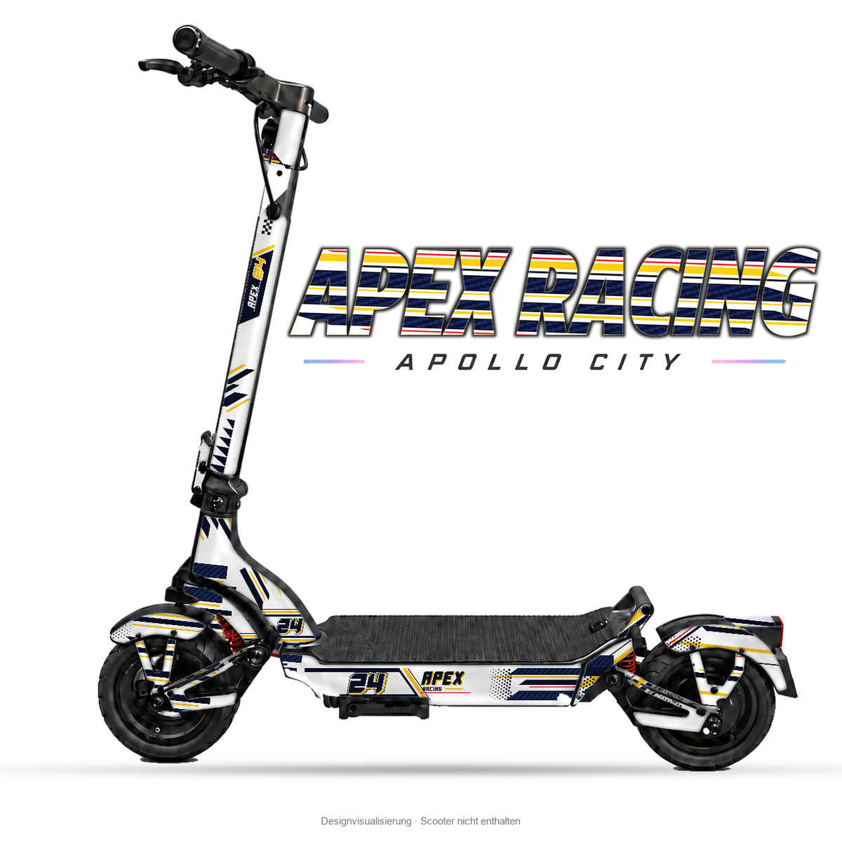 APEX RACING – Designvisualisierung am Apollo City. Scooter nicht enthalten.