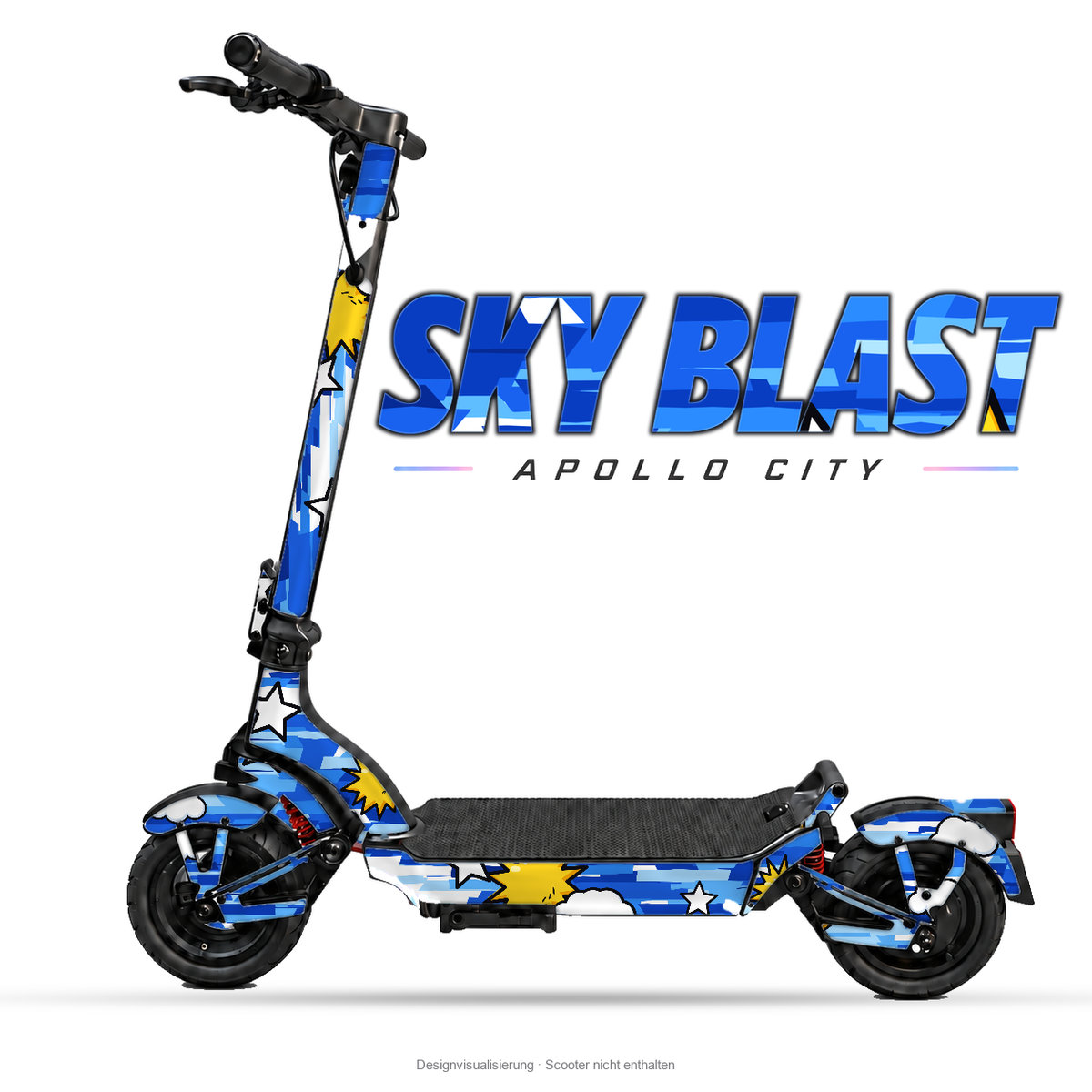 SKY BLAST – Designvisualisierung am Apollo City. Scooter nicht enthalten.